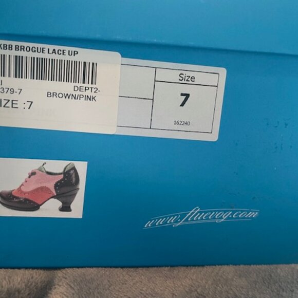 LAST PRICE John Fluevog KKBB Eli Brogue LaceUp Heels Brown Pink Like New Size 7 - Picture 8 of 13